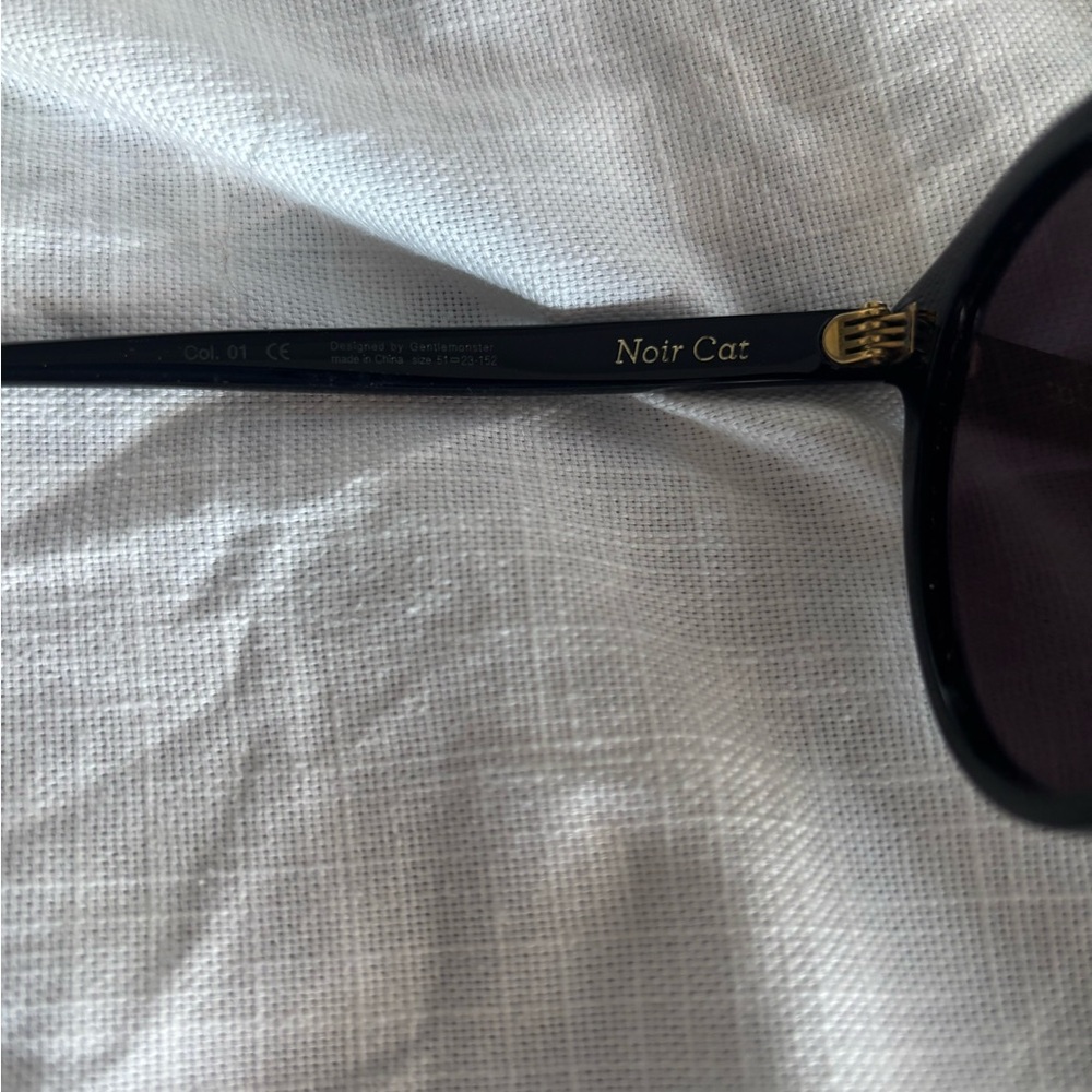 Gentle Monster Black Sunglasses with Gold Accents - Picture 6 of 9